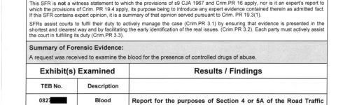 The prosecution's SFR1