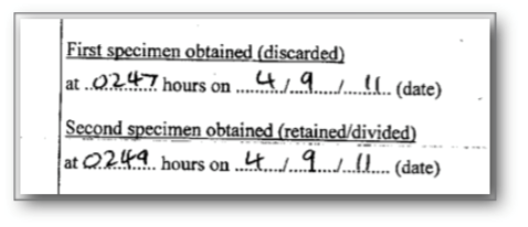 One sample urine